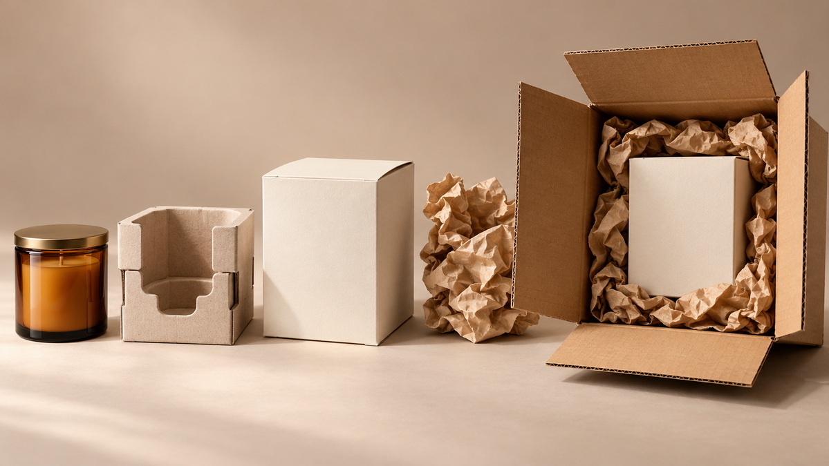 Protective Candle Shipping Packaging Components Protective Candle Shipping Packaging Components