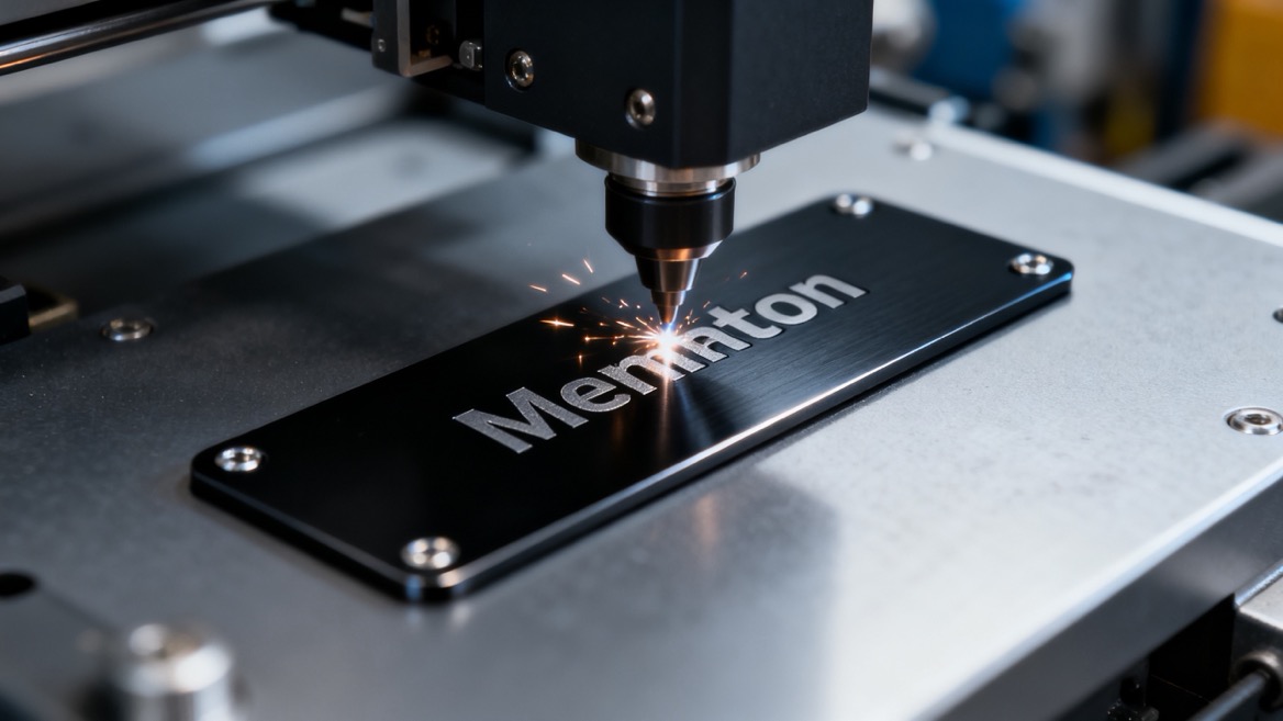 Laser Engraving On Anodized Aluminum Nameplate Laser Engraving On Anodized Aluminum Nameplate