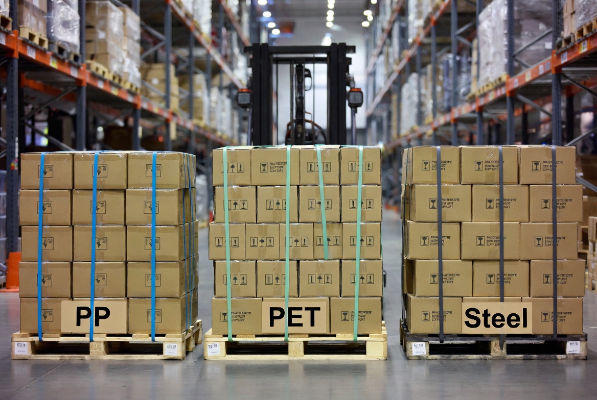 Strapping Types On Export Pallet Tegundir banda á útflutningsbretti