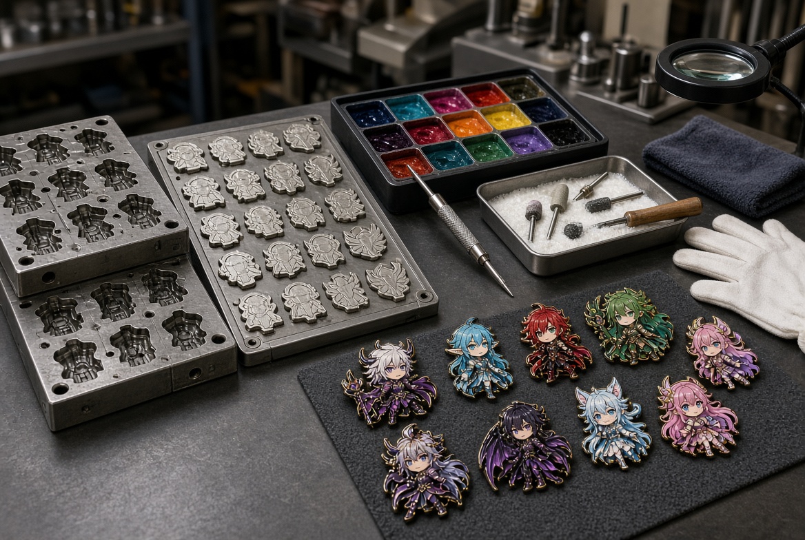 Anime Enamel Pin Manufacturing Process Anime Enamel Pin Manufacturing Process
