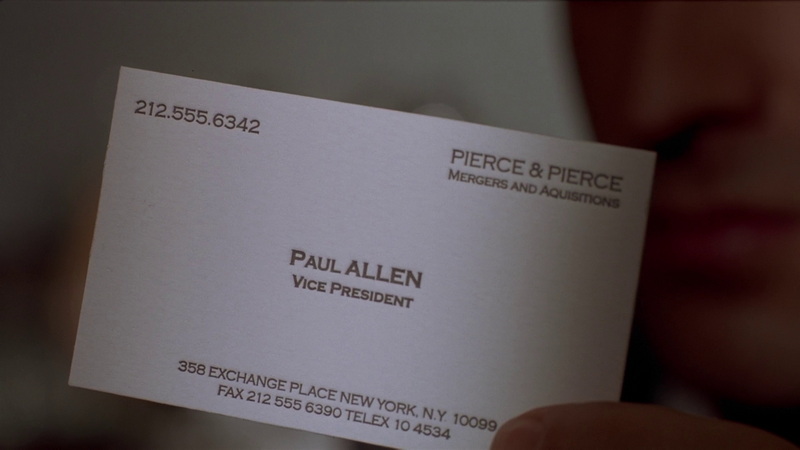 patrick bateman's business card