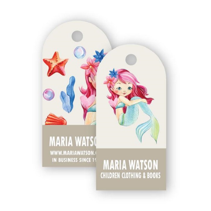 printed half circle hang tags