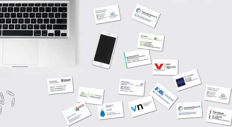 store business cards digitally