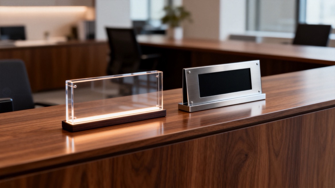 LED And Traditional Office Nameplate Comparison LED And Traditional Office Nameplate Comparison