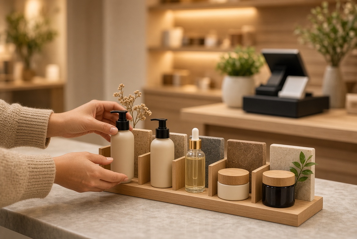 Shopper Choosing Products From Display Shopper Choosing Products From Display