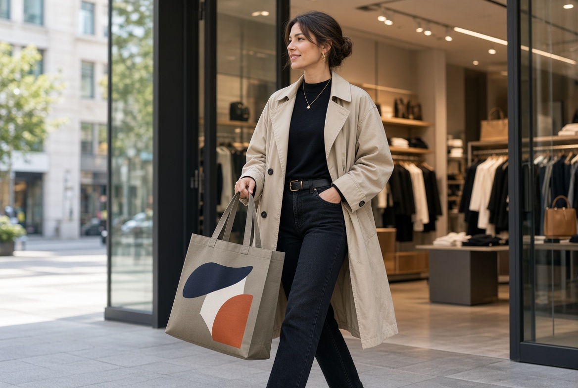 Branded Tote Bag In Everyday Retail Use Branded Tote Bag In Everyday Retail Use