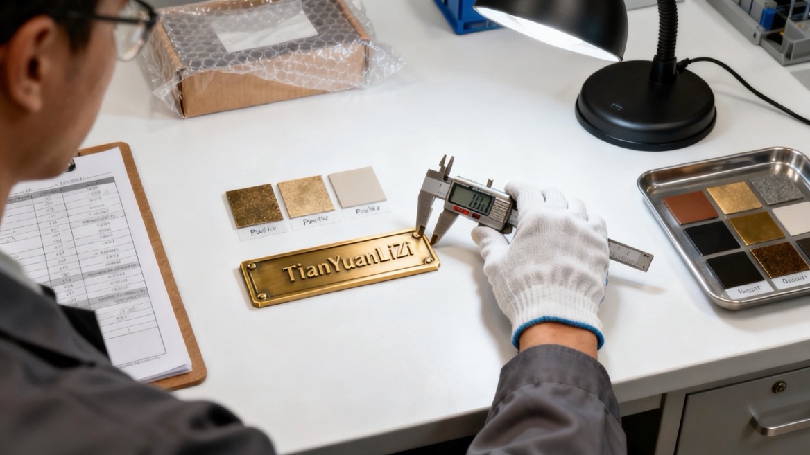 Brass Name Plate Quality Inspection Brass Name Plate Quality Inspection