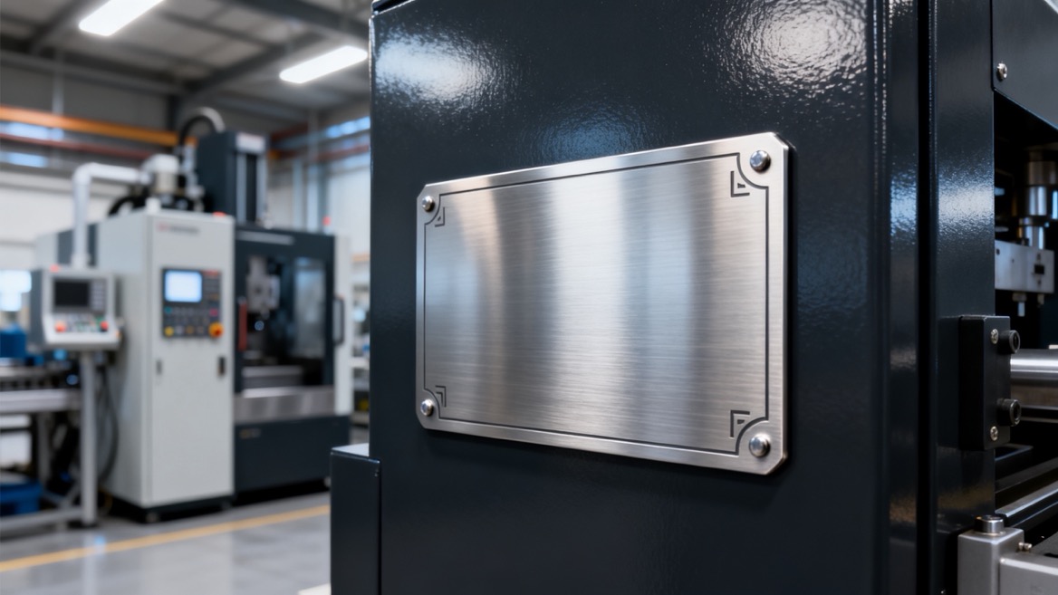 Industrial Matte Metal Name Plate Application Industrial Matte Metal Name Plate Application