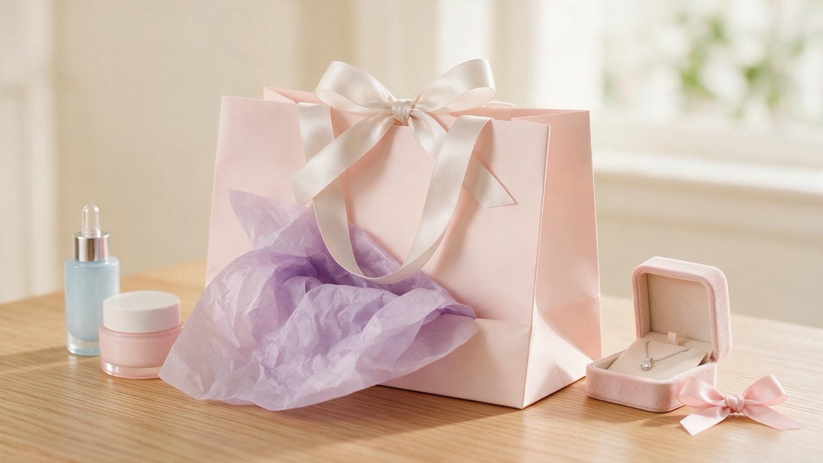 Elegant Ribbon Handle Gift Tote Bag Presentation Elegant Ribbon Handle Gift Tote Bag Presentation