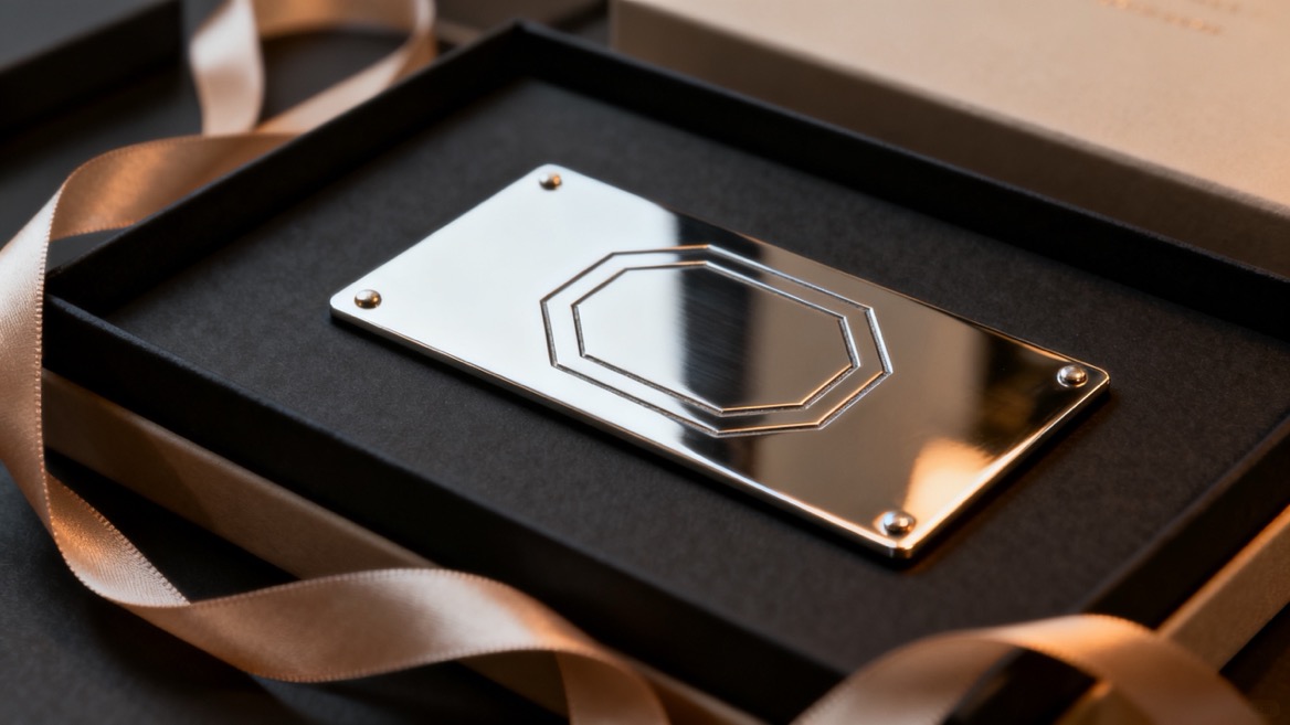 Premium Mirror Finish Metal Name Plate Packaging Premium Mirror Finish Metal Name Plate Packaging