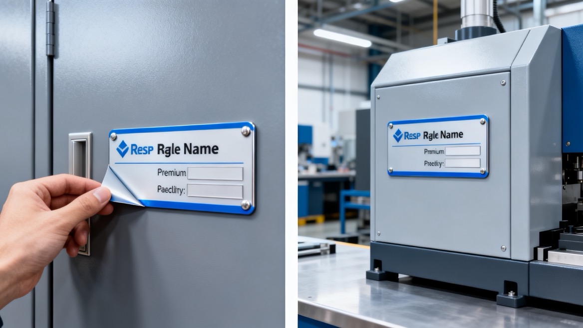 Magnetic And Adhesive Name Plate Comparison