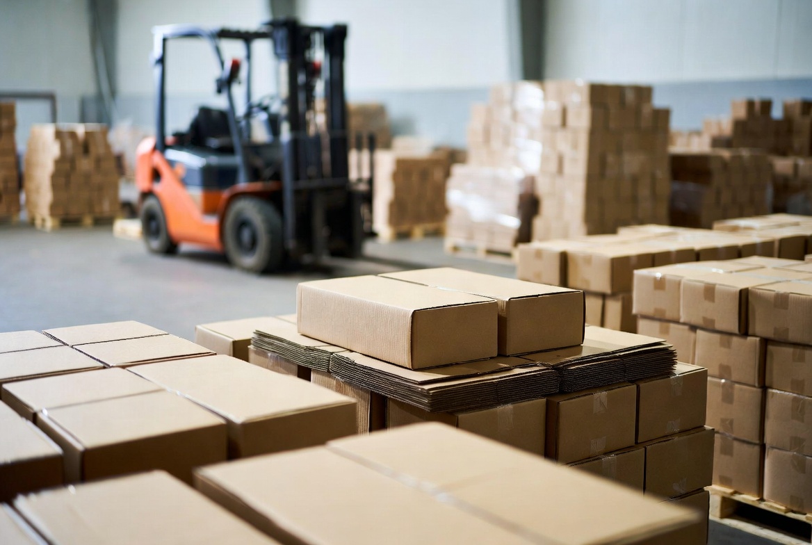 Sustainable Shipping Cartons In Warehouse Sustainable Shipping Cartons In Warehouse